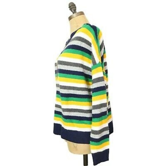 Court & Rowe Crop Sweater Top Size M Wool Blend Striped Multi NWT $89 B9 - Picture 6 of 6